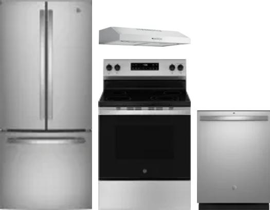 4 Piece Package Includes Refrigerator, Range, Hood And Dishwasher