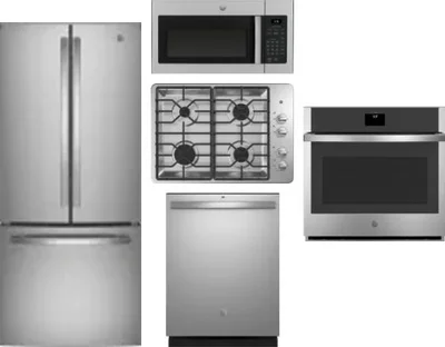 5 Piece Package Includes Refrigerator, Cooktop, Wall Oven, Microwave And Dishwasher