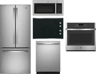 5 Piece Package Includes Refrigerator, Cooktop, Wall Oven, Microwave And Dishwasher