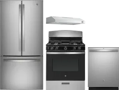 4 Piece Package Includes Refrigerator, Range, Hood And Dishwasher