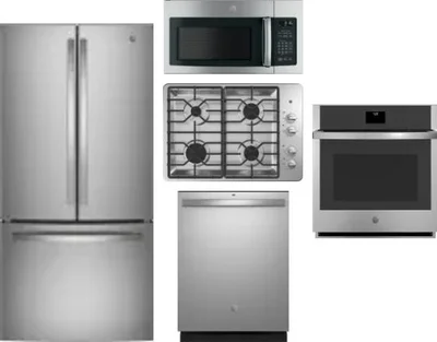 5 Piece Package Includes Refrigerator, Cooktop, Wall Oven, Microwave And Dishwasher