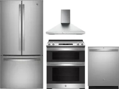 4 Piece Package Includes Refrigerator, Range, Hood And Dishwasher