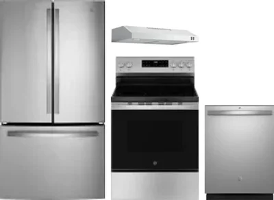 4 Piece Package Includes Refrigerator, Range, Hood And Dishwasher