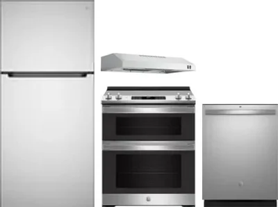 4 Piece Package Includes Refrigerator, Range, Hood And Dishwasher