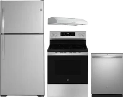4 Piece Package Includes Refrigerator, Range, Hood And Dishwasher