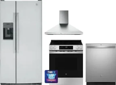 4 Piece Package Includes Refrigerator, Range, Hood And Dishwasher