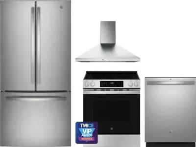 4 Piece Package Includes Refrigerator, Range, Hood And Dishwasher