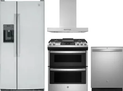 4 Piece Package Includes Refrigerator, Range, Hood And Dishwasher