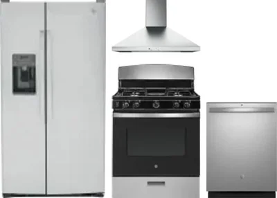 4 Piece Package Includes Refrigerator, Range, Hood And Dishwasher