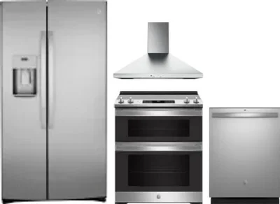 4 Piece Package Includes Refrigerator, Range, Hood And Dishwasher