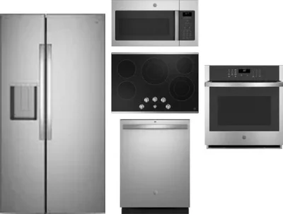 5 Piece Package Includes Refrigerator, Cooktop, Wall Oven, Microwave And Dishwasher