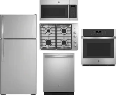 5 Piece Package Includes Refrigerator, Cooktop, Wall Oven, Microwave And Dishwasher
