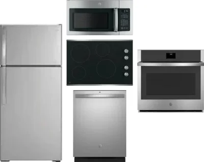 5 Piece Package Includes Refrigerator, Cooktop, Wall Oven, Microwave And Dishwasher