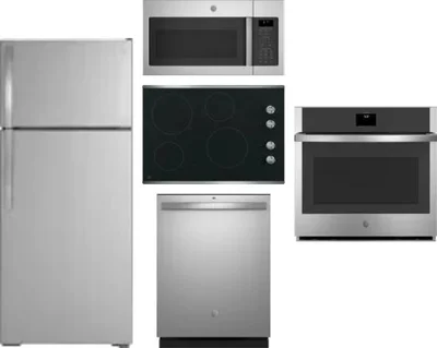 5 Piece Package Includes Refrigerator, Cooktop, Wall Oven, Microwave And Dishwasher
