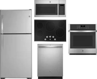 5 Piece Package Includes Refrigerator, Cooktop, Wall Oven, Microwave And Dishwasher