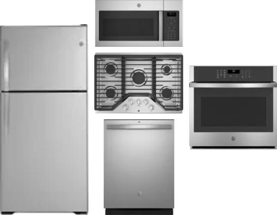 5 Piece Package Includes Refrigerator, Cooktop, Wall Oven, Microwave And Dishwasher