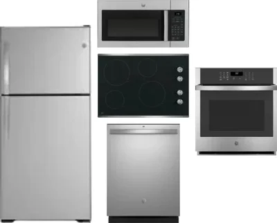 5 Piece Package Includes Refrigerator, Cooktop, Wall Oven, Microwave And Dishwasher