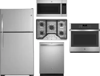 5 Piece Package Includes Refrigerator, Cooktop, Wall Oven, Microwave And Dishwasher