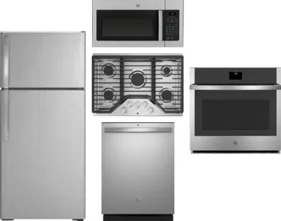 5 Piece Package Includes Refrigerator, Cooktop, Wall Oven, Microwave And Dishwasher