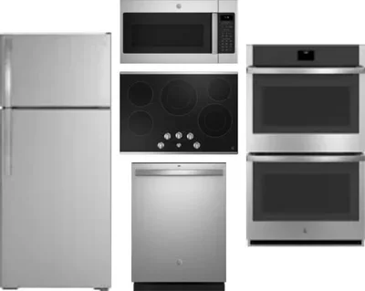 5 Piece Package Includes Refrigerator, Cooktop, Wall Oven, Microwave And Dishwasher
