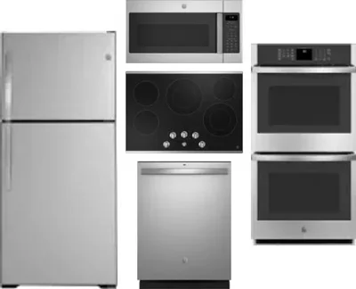 5 Piece Package Includes Refrigerator, Cooktop, Wall Oven, Microwave And Dishwasher