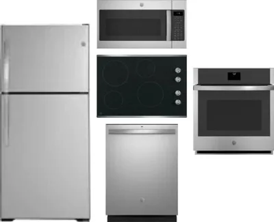 5 Piece Package Includes Refrigerator, Cooktop, Wall Oven, Microwave And Dishwasher