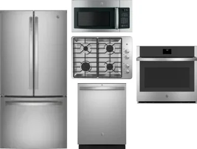 5 Piece Package Includes Refrigerator, Cooktop, Wall Oven, Microwave And Dishwasher