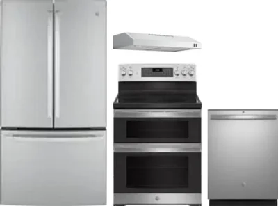 4 Piece Package Includes Refrigerator, Range, Hood And Dishwasher