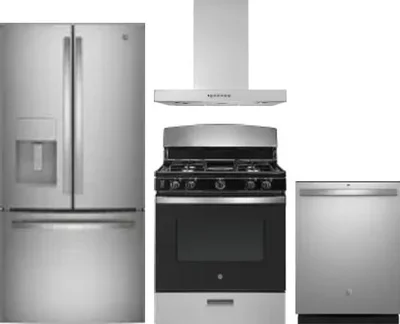 4 Piece Package Includes Refrigerator, Range, Hood And Dishwasher