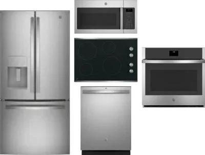 5 Piece Package Includes Refrigerator, Cooktop, Wall Oven, Microwave And Dishwasher