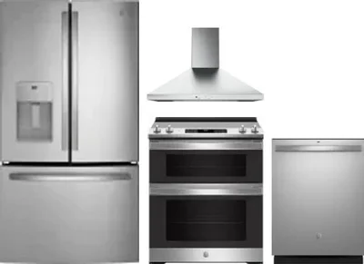 4 Piece Package Includes Refrigerator, Range, Hood And Dishwasher