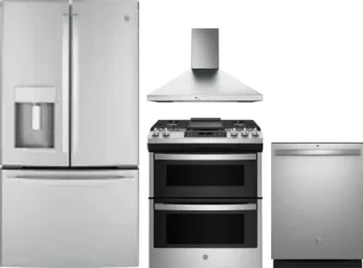 4 Piece Package Includes Refrigerator, Range, Hood And Dishwasher