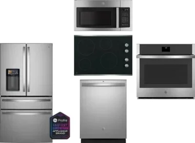 5 Piece Package Includes Refrigerator, Cooktop, Wall Oven, Microwave And Dishwasher