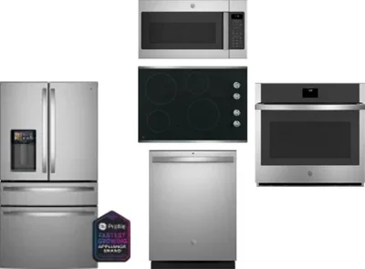 5 Piece Package Includes Refrigerator, Cooktop, Wall Oven, Microwave And Dishwasher