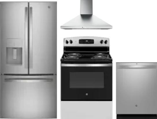 4 Piece Package Includes Refrigerator, Range, Hood And Dishwasher
