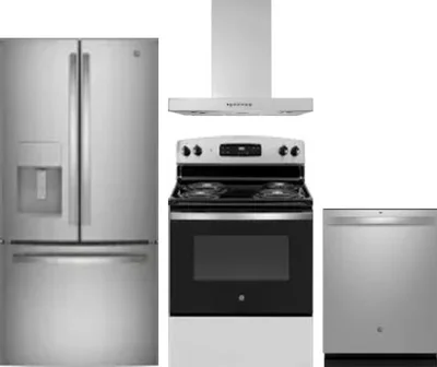 4 Piece Package Includes Refrigerator, Range, Hood And Dishwasher