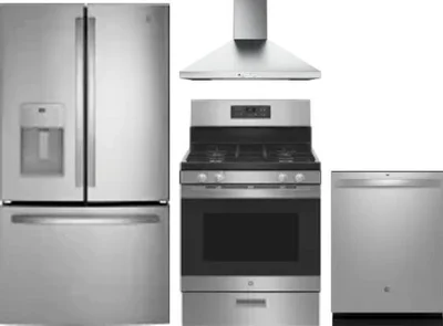 4 Piece Package Includes Refrigerator, Range, Hood And Dishwasher