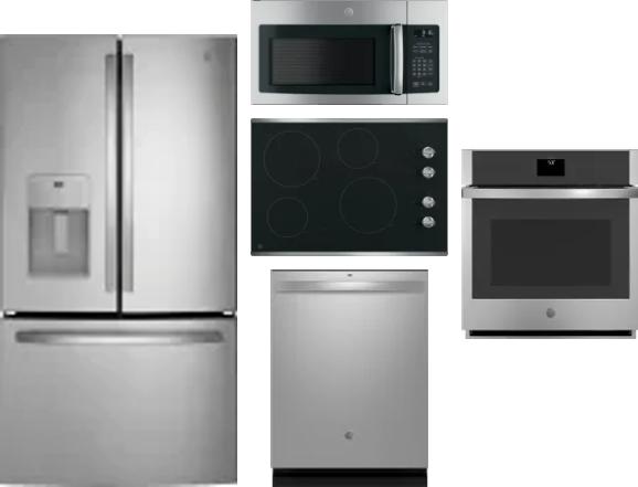 5 Piece Package Includes Refrigerator, Cooktop, Wall Oven, Microwave And Dishwasher