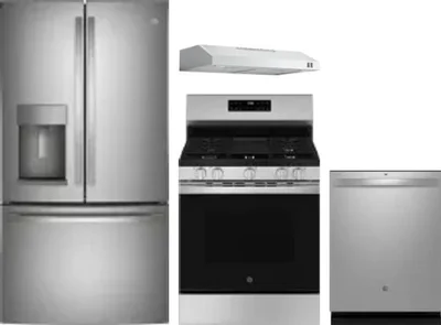 4 Piece Package Includes Refrigerator, Range, Hood And Dishwasher