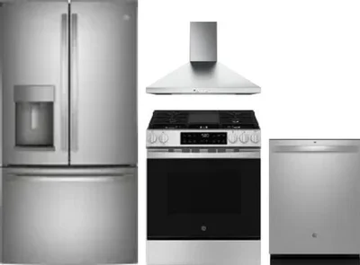 4 Piece Package Includes Refrigerator, Range, Hood And Dishwasher