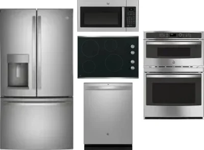 5 Piece Package Includes Refrigerator, Cooktop, Wall Oven, Microwave And Dishwasher