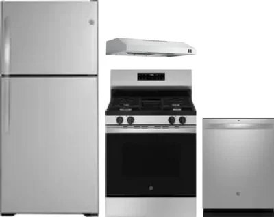 4 Piece Package Includes Refrigerator, Range, Hood And Dishwasher