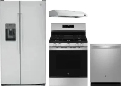 4 Piece Package Includes Refrigerator, Range, Hood And Dishwasher