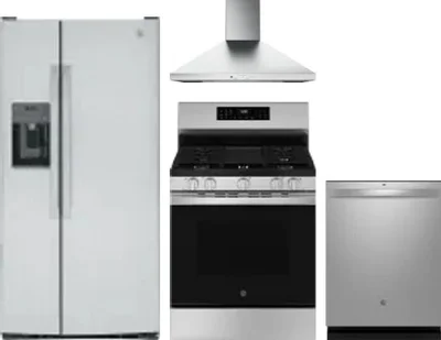 4 Piece Package Includes Refrigerator, Range, Hood And Dishwasher