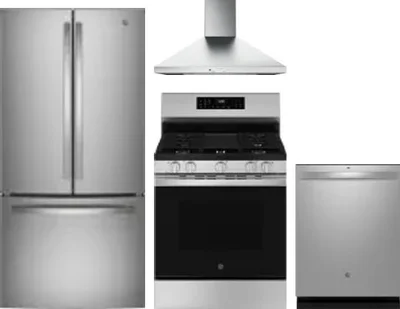 4 Piece Package Includes Refrigerator, Range, Hood And Dishwasher