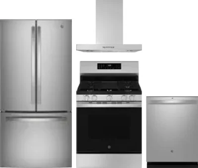 4 Piece Package Includes Refrigerator, Range, Hood And Dishwasher