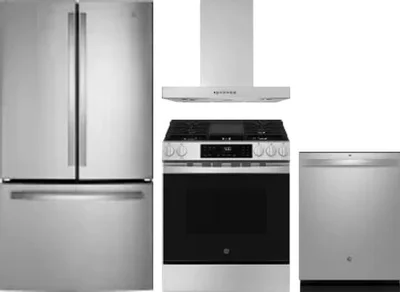 4 Piece Package Includes Refrigerator, Range, Hood And Dishwasher