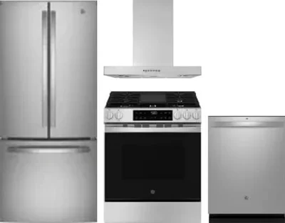 4 Piece Package Includes Refrigerator, Range, Hood And Dishwasher