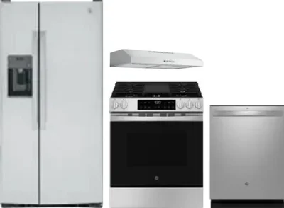 4 Piece Package Includes Refrigerator, Range, Hood And Dishwasher