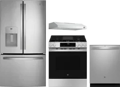 4 Piece Package Includes Refrigerator, Range, Hood And Dishwasher